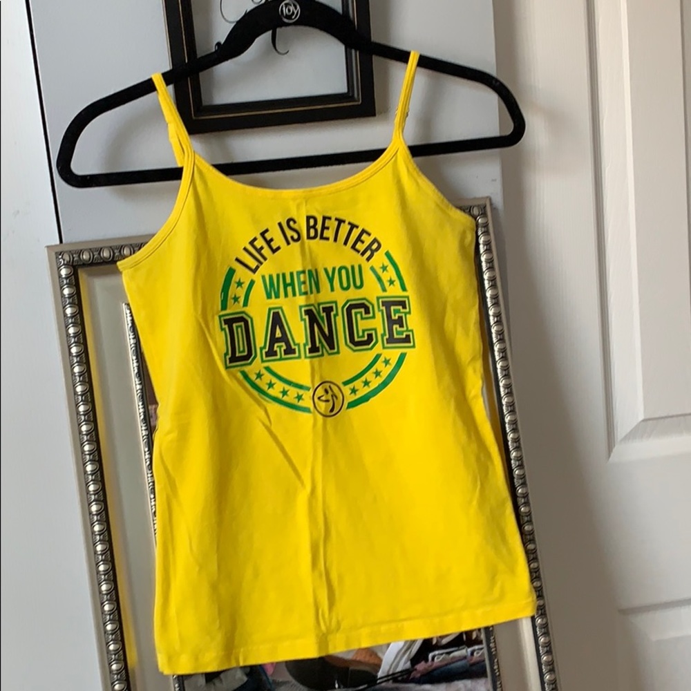 Yellow Zumba tank top